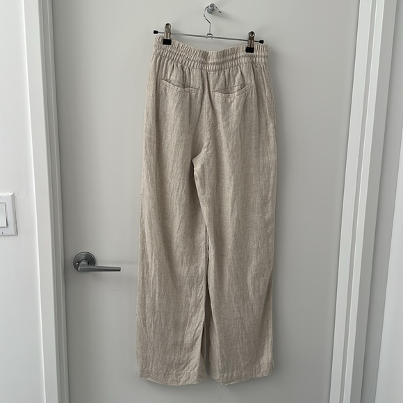 EUC Athleta Retreat Linen Mid Rise Wide Leg Pant XXS Undyed - Picture 3 of 5